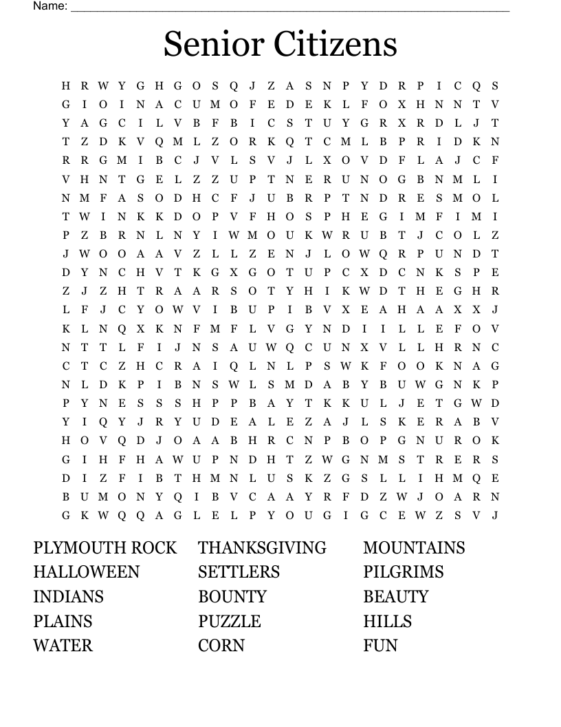 Printable Word Puzzles For Seniors