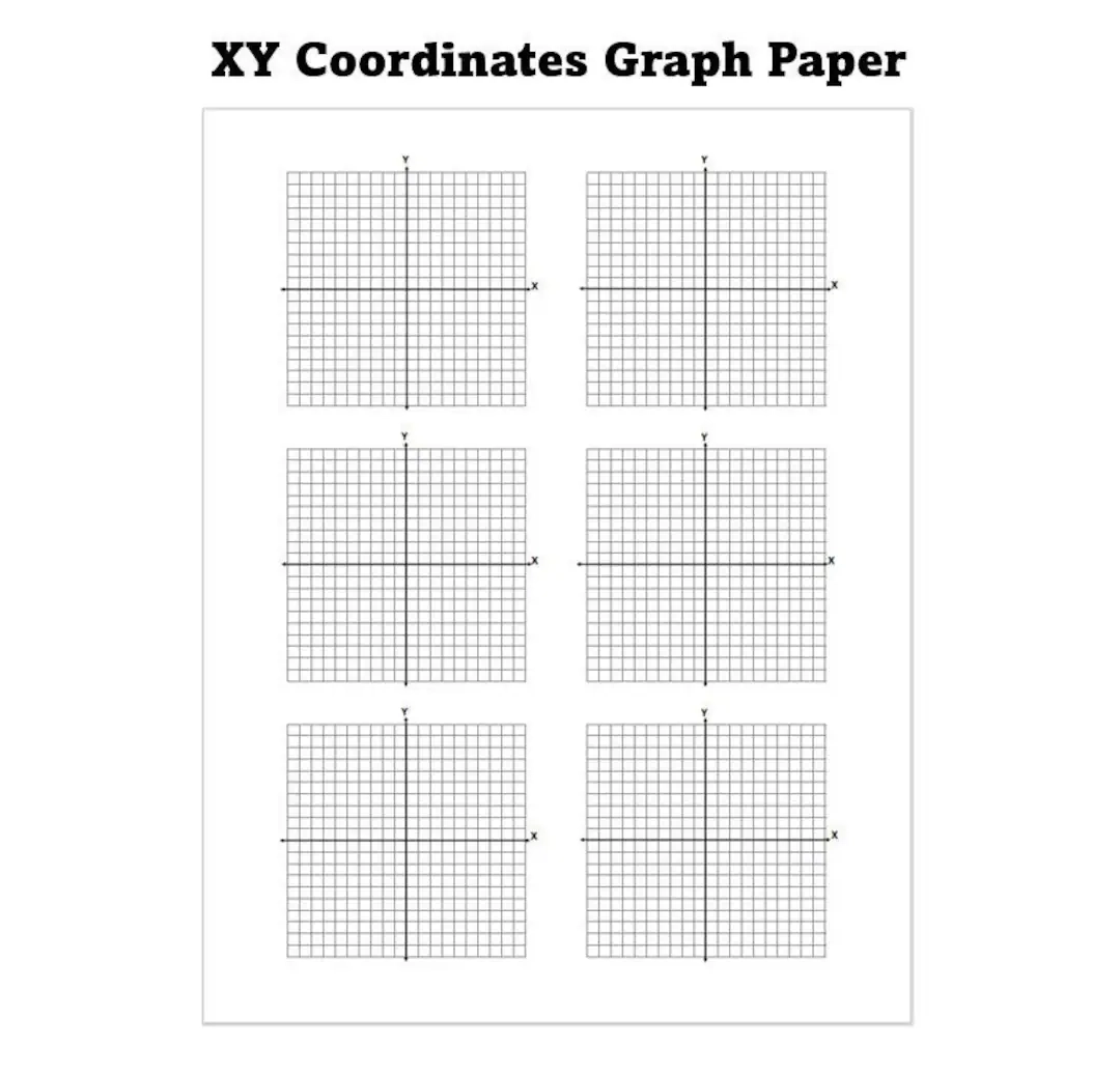Printable X Y Coordinates Graph Paper PDF File Instant Download Etsy Finland