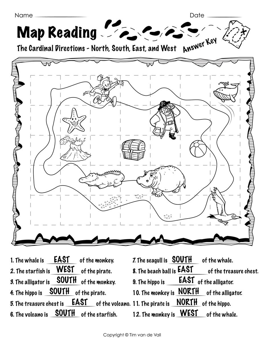Free Printable Map Reading Skills Worksheets
