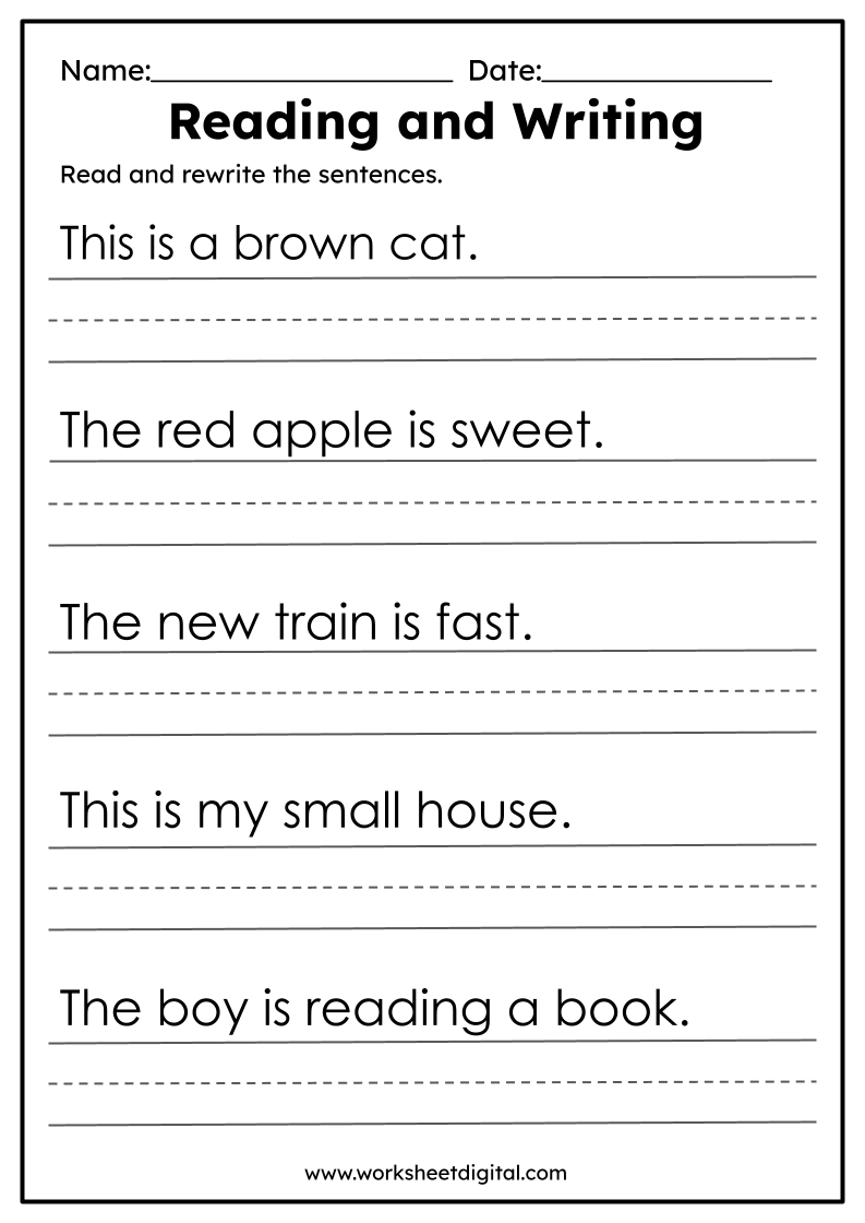 Reading And Writing Practice Worksheet Digital 1 Teacher Made 