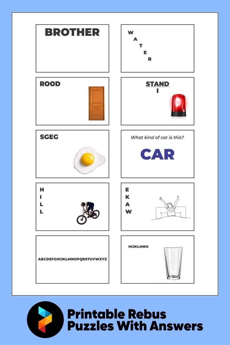 Rebus Puzzles Printable