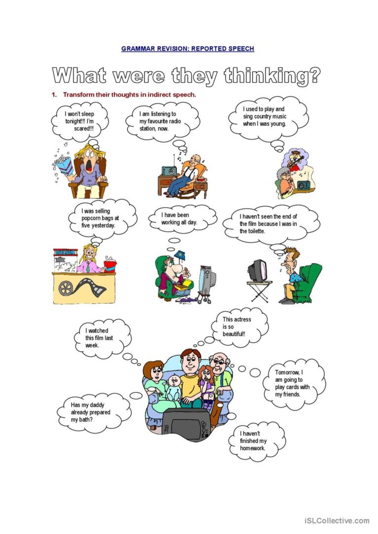 Esl Printable Worksheets Report Speech