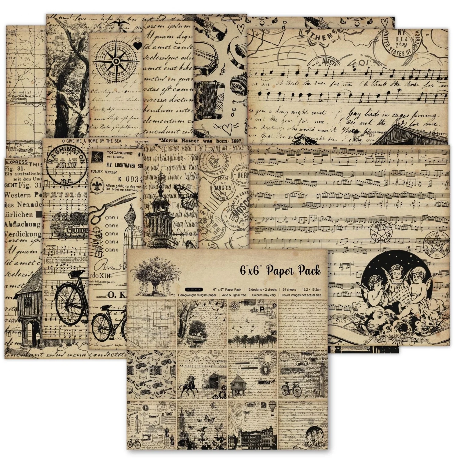 Retro DIY Single Sided Background Paper Scrapbook Paper