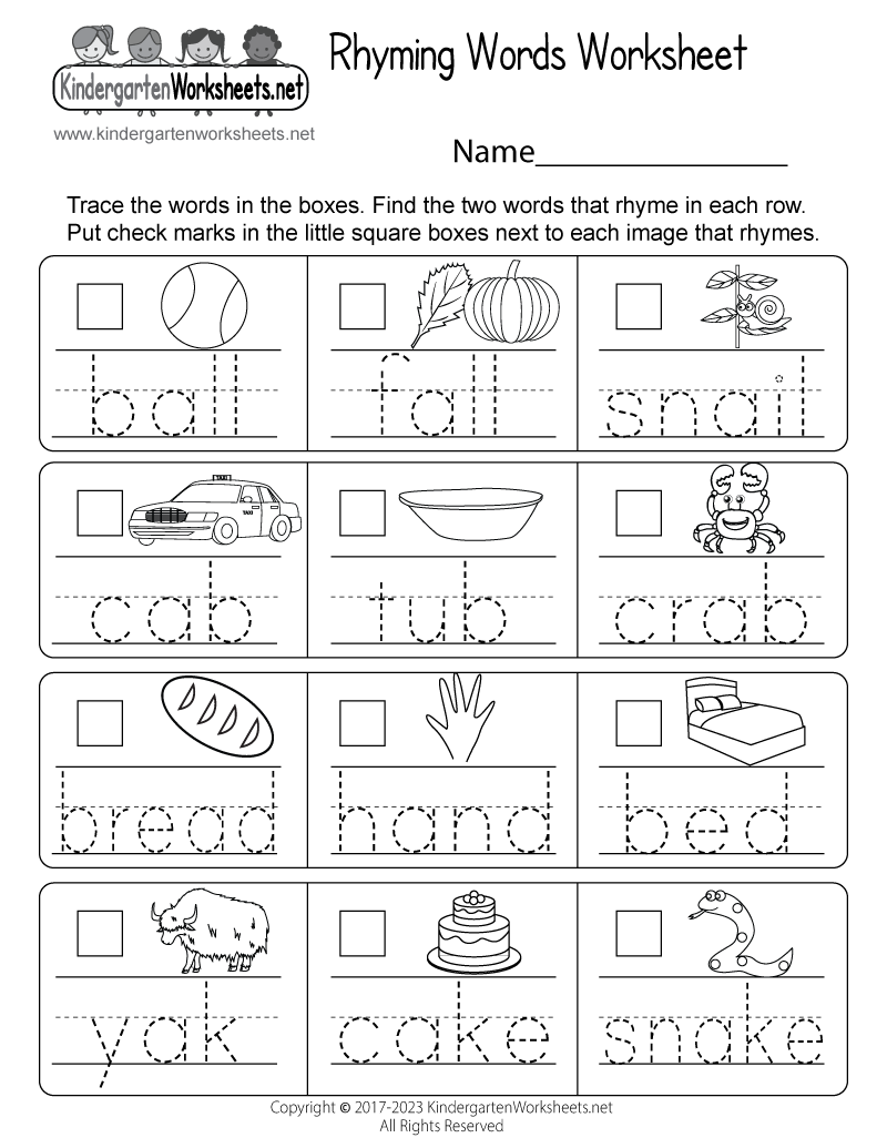 Rhyming Words Worksheet Free Printable Digital amp PDF
