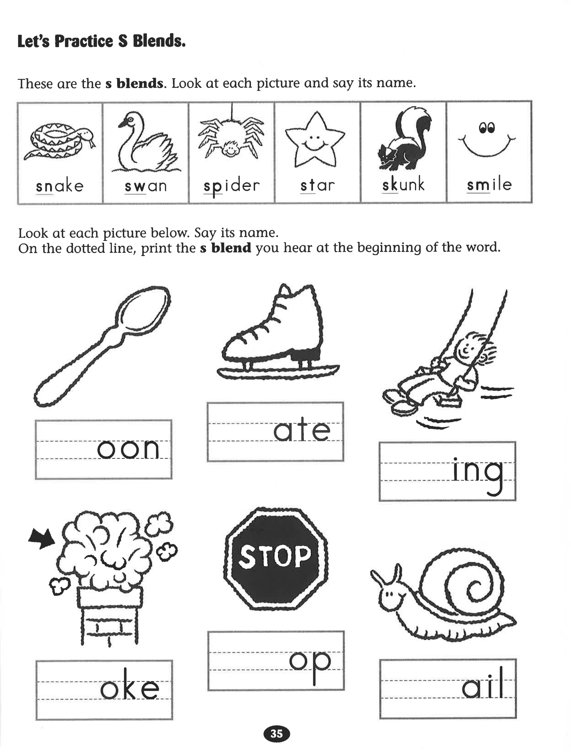 S Blend Worksheets Free Printable
