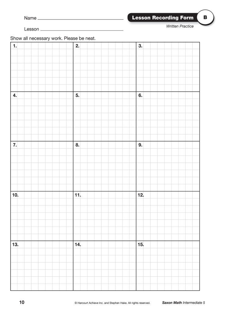 Saxon Math 6 5 Tests And Worksheets Pdf Fill Online Printable 