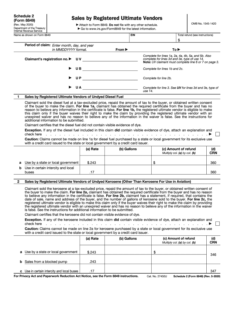 Irs Form 8849 Schedule 6 Fillable Irs Form 8849 Schedule 6 Fillable