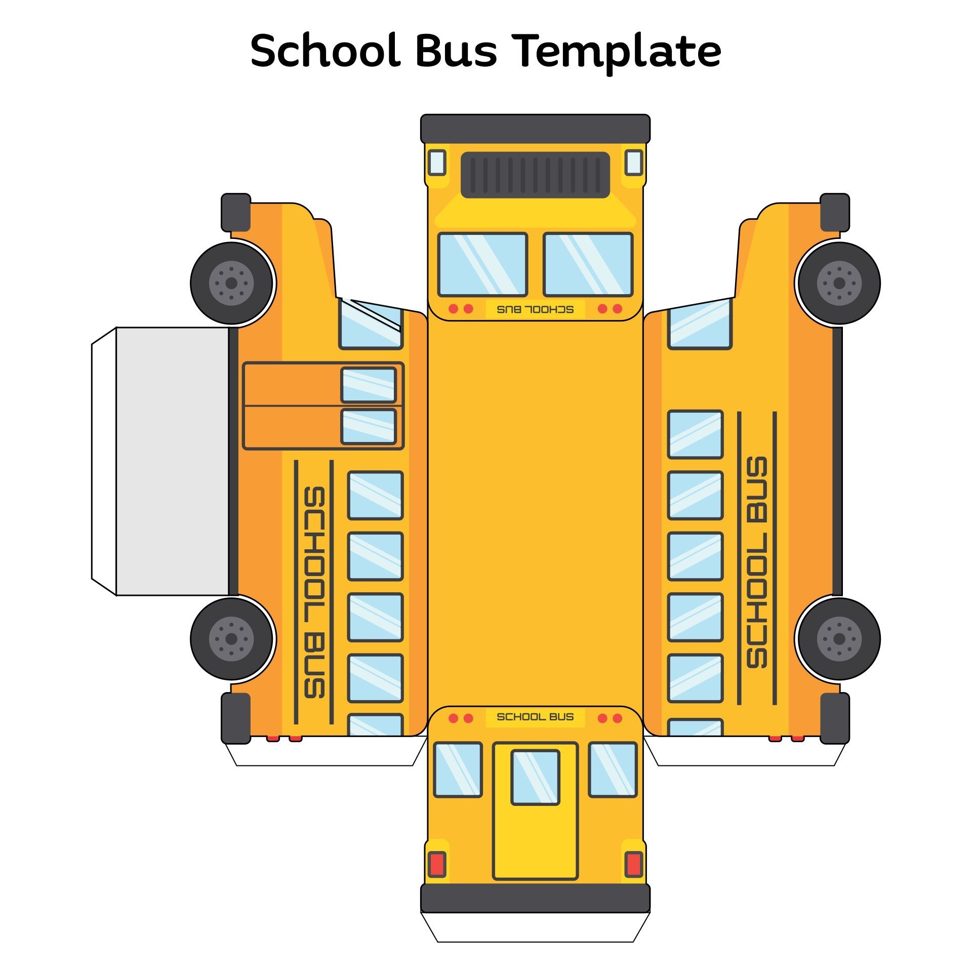 School Bus Template DLTK s Crafts For Kids