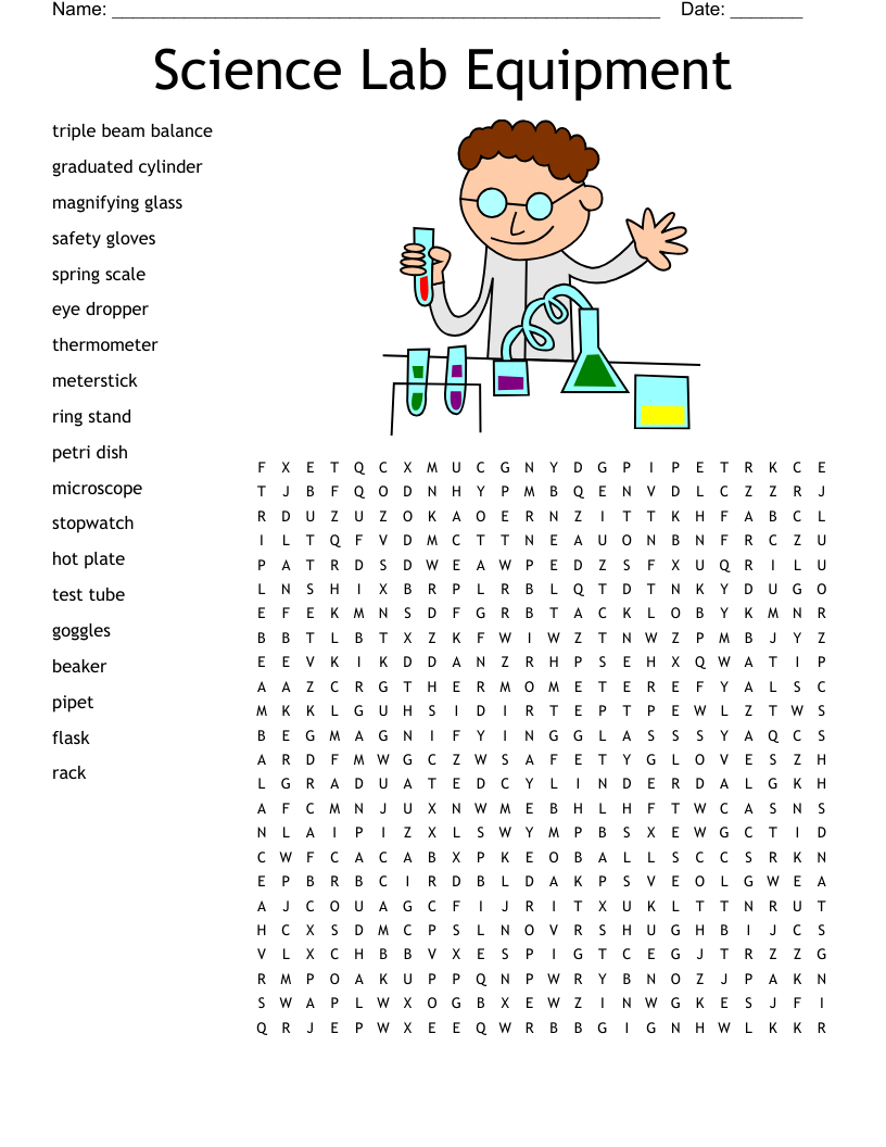 Science Find A Word Printable