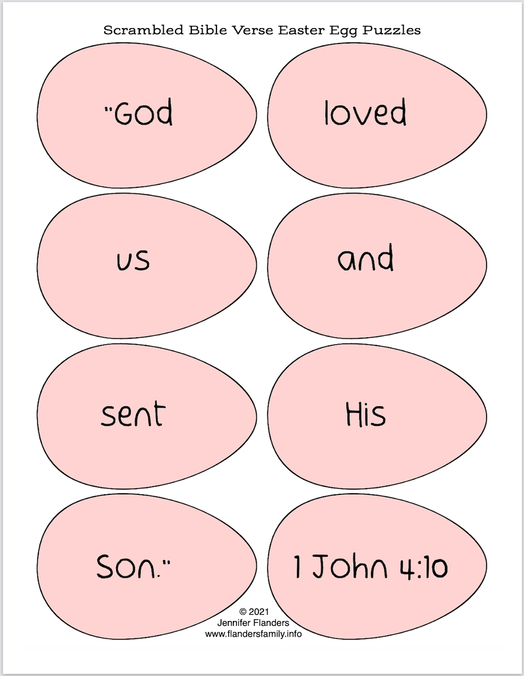 Scrambled Bible Verse Easter Egg Puzzles Flanders Family Home Life