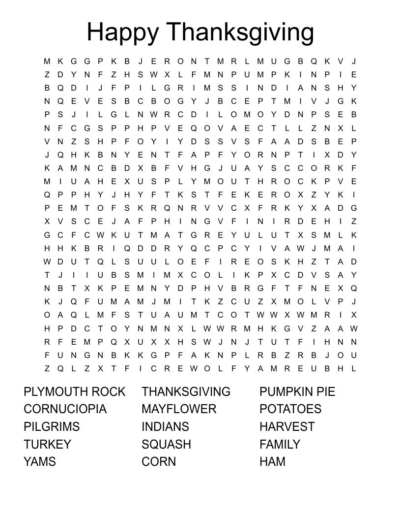 Elderly Word Search Puzzles Printable