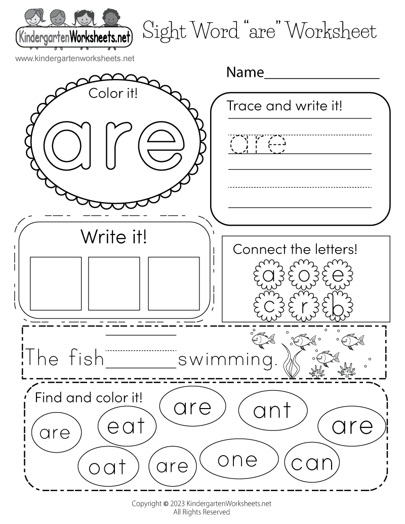 Sight Word are Worksheet Free Printable Digital amp PDF