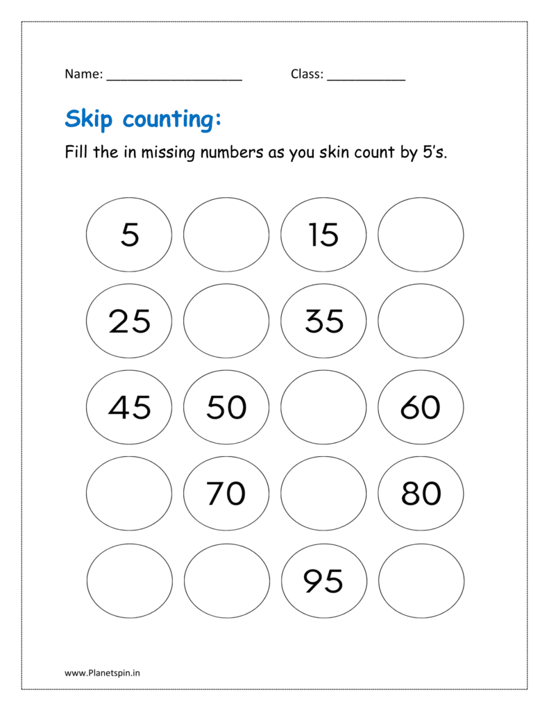 Skip Counting By 5 Free Printable Worksheets