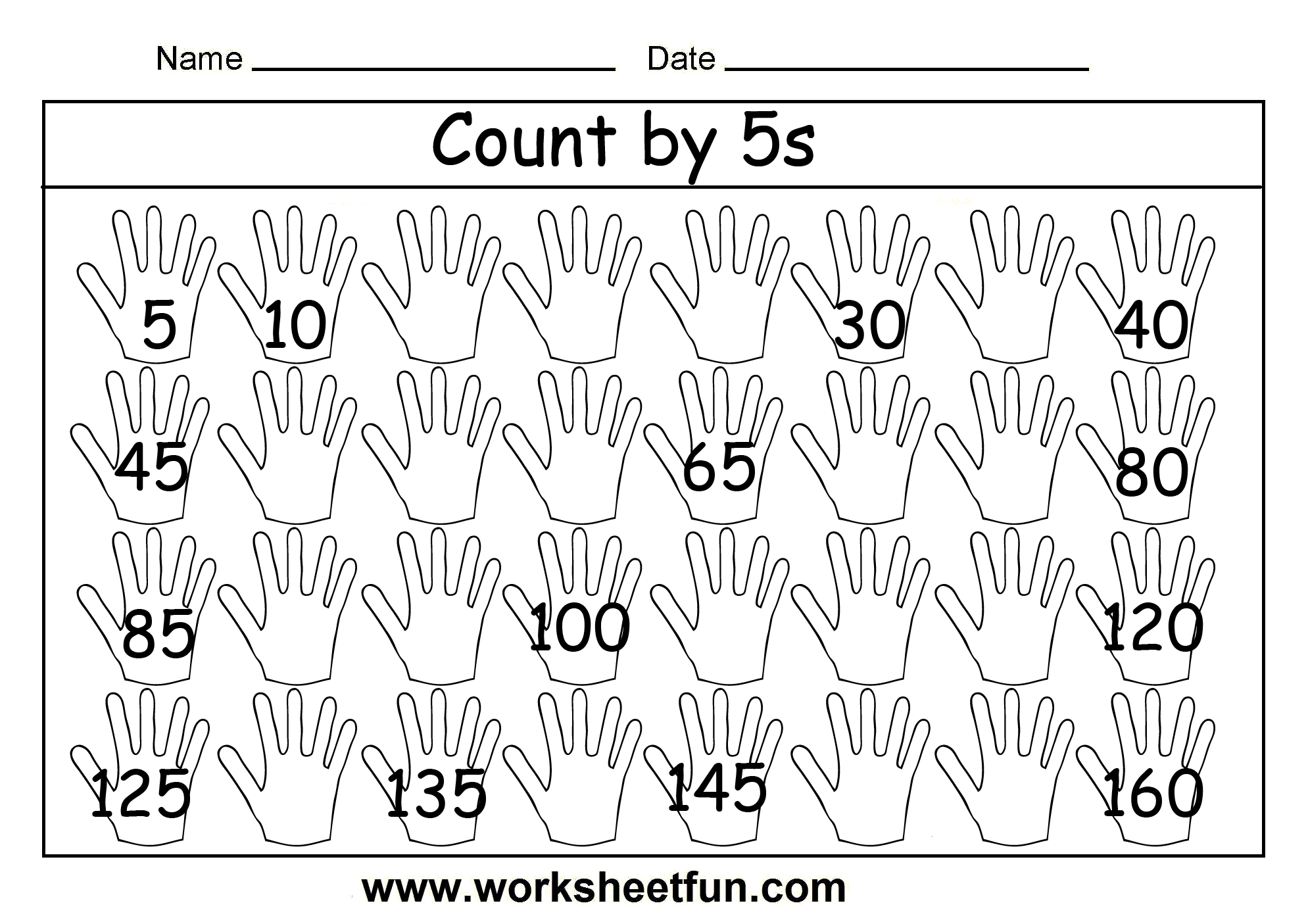Skip Counting Count By 5s FREE Printable Worksheets 
