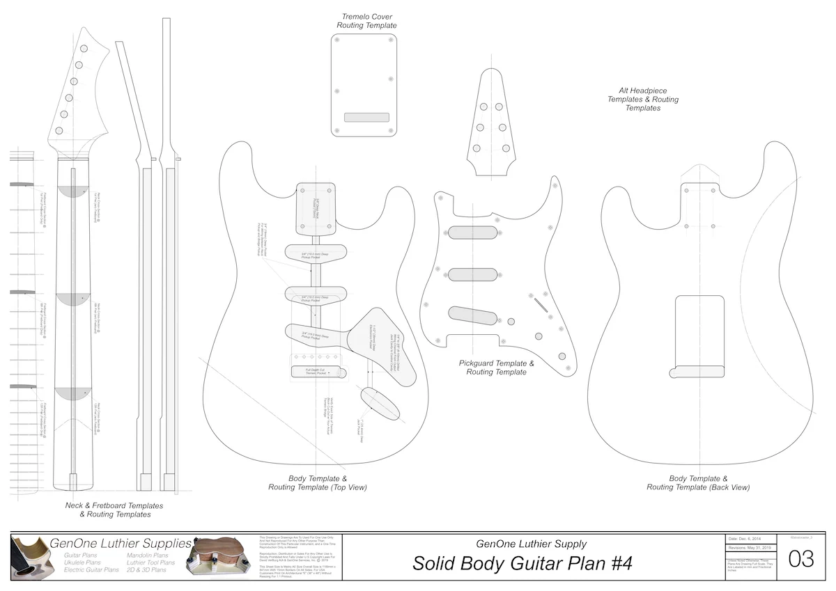 Full Size Printable Guitar Templates