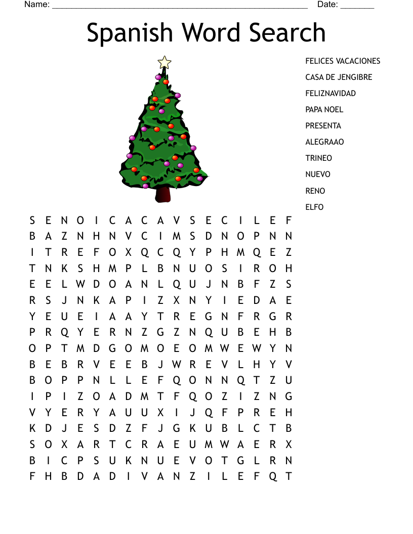 Spanish Word Search WordMint