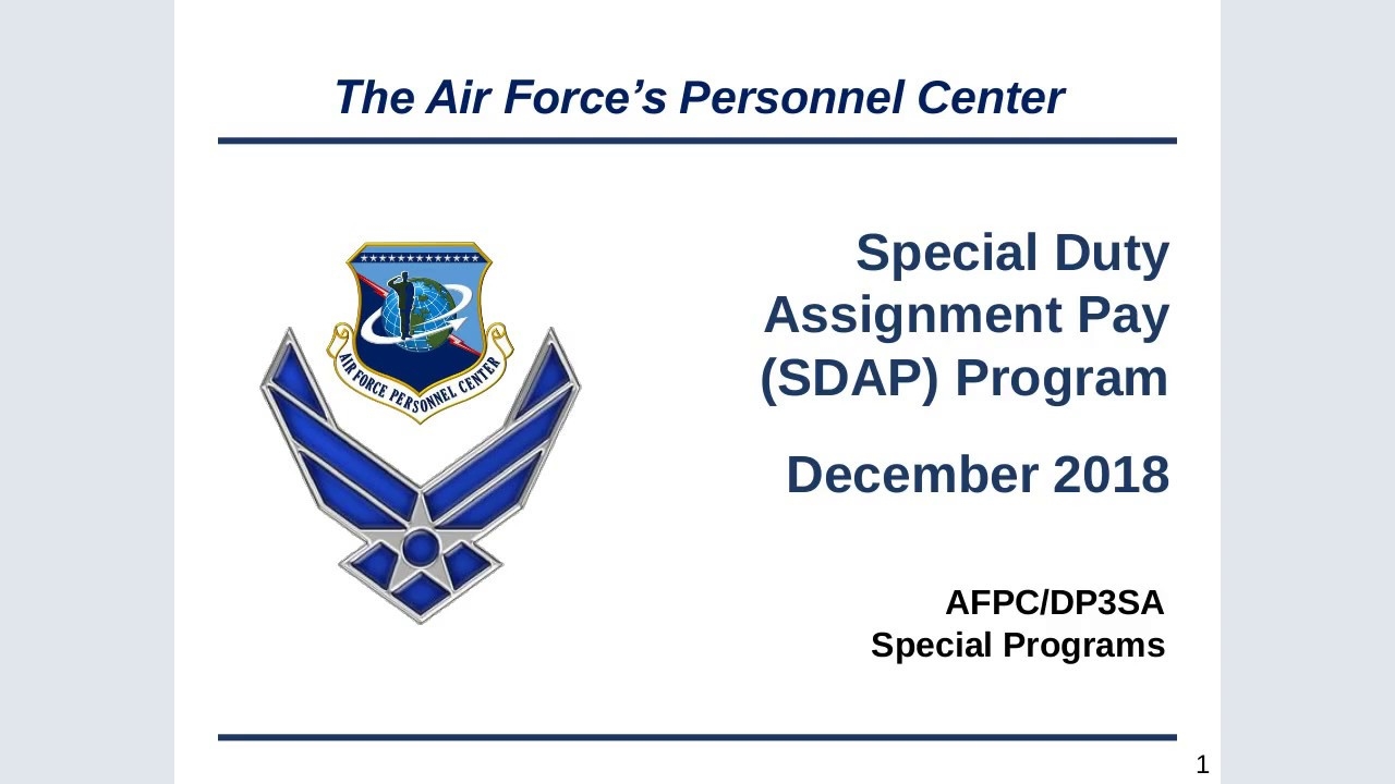 Special Duty Assignment Pay