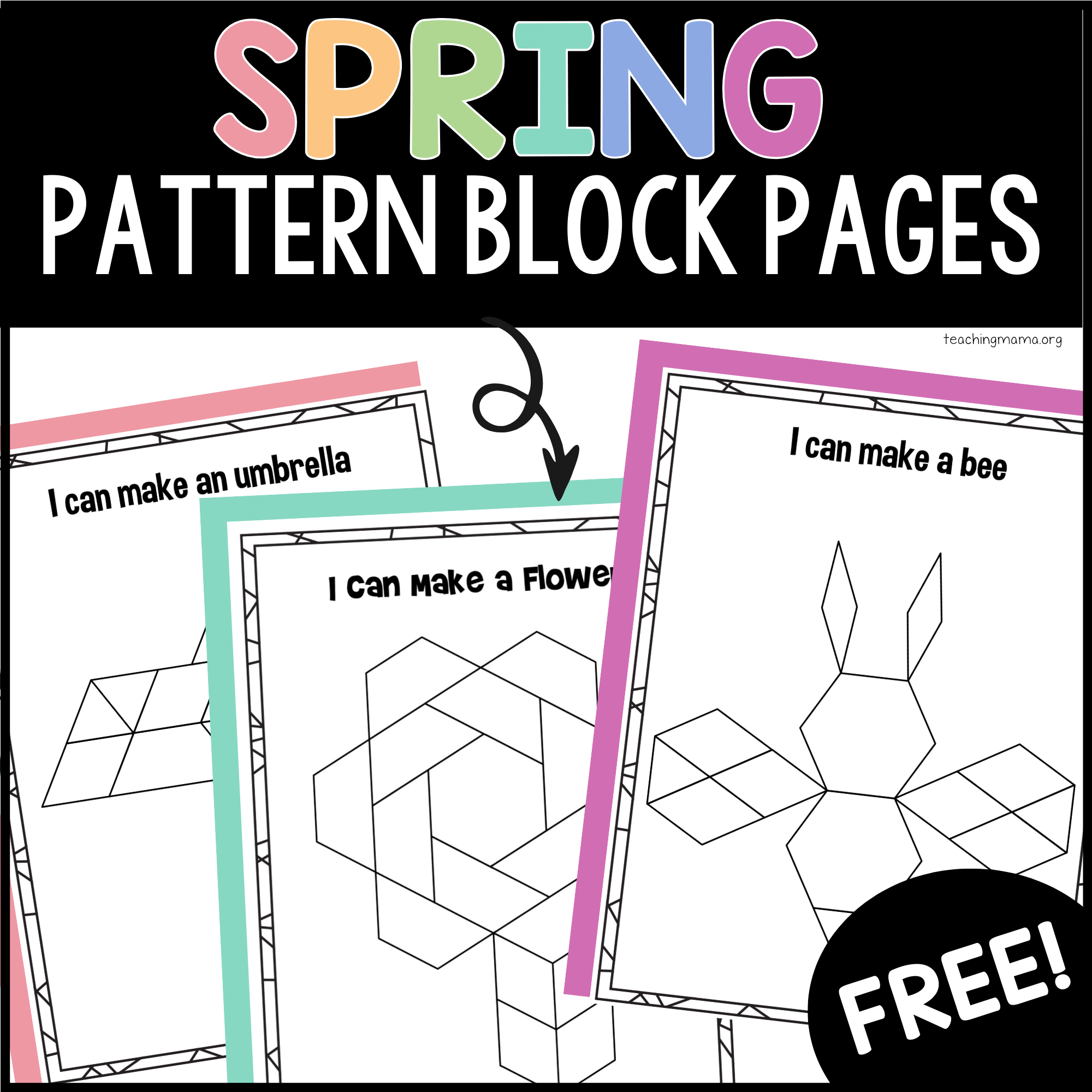 Pattern Block Design Cards Free Printable