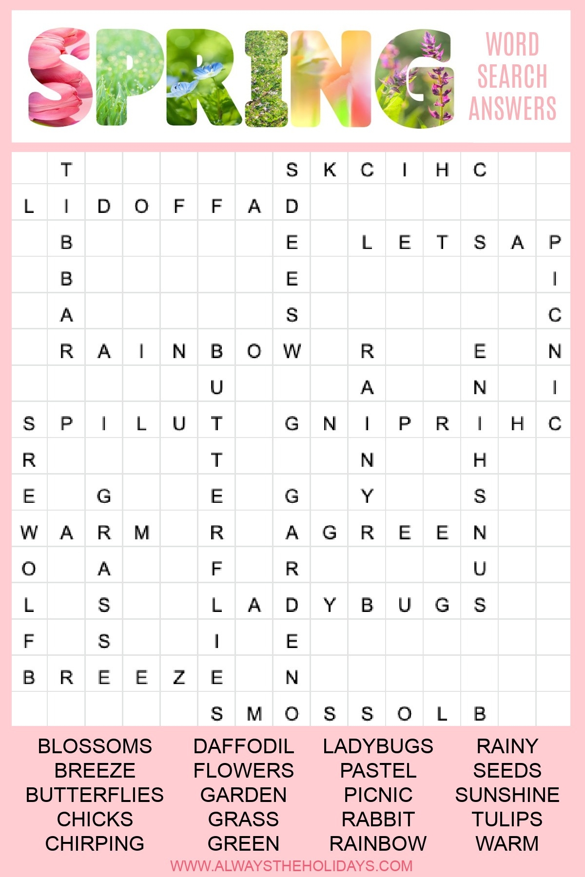 Spring Word Search Printable Free Word Find With Answer Key Spring Word Search Printable Free Word Find With Answer Key