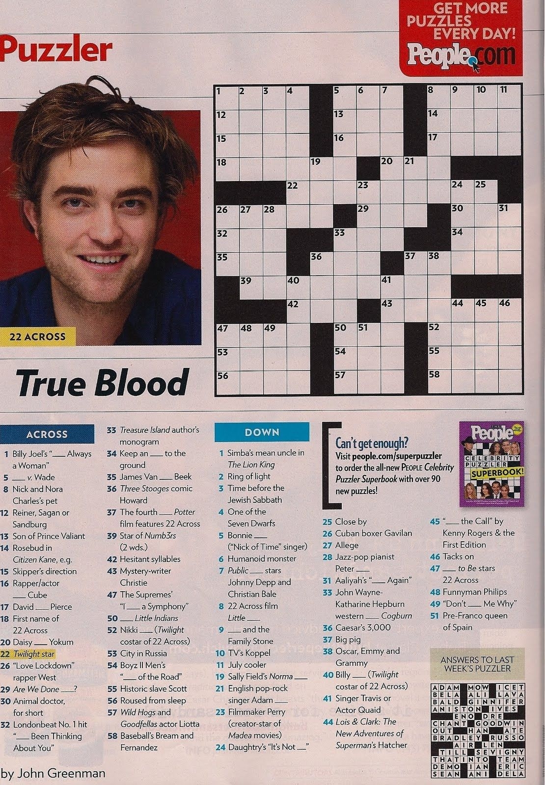 Star Magazine Celebrity Crossword Puzzles Star Magazine Celebrity Crossword Puzzles