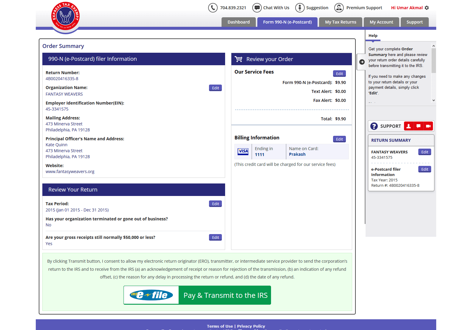 Irs Form 990-N Electronic Filing