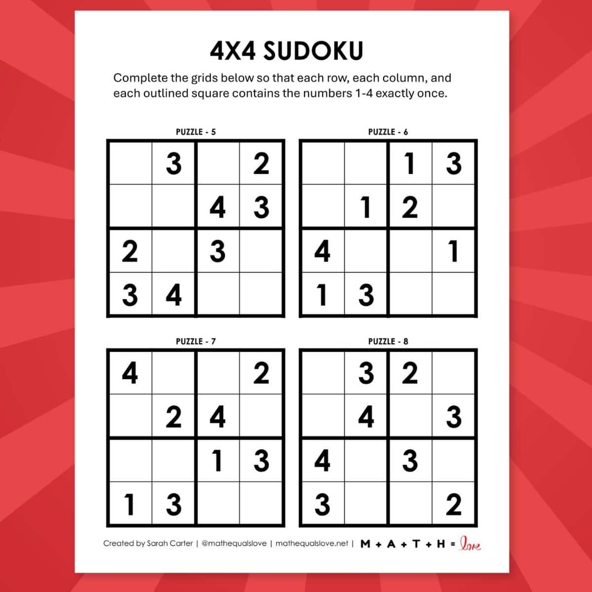 Printable Hard Sudoku Puzzles 4 Per Page Printable Hard Sudoku Puzzles 4 Per Page
