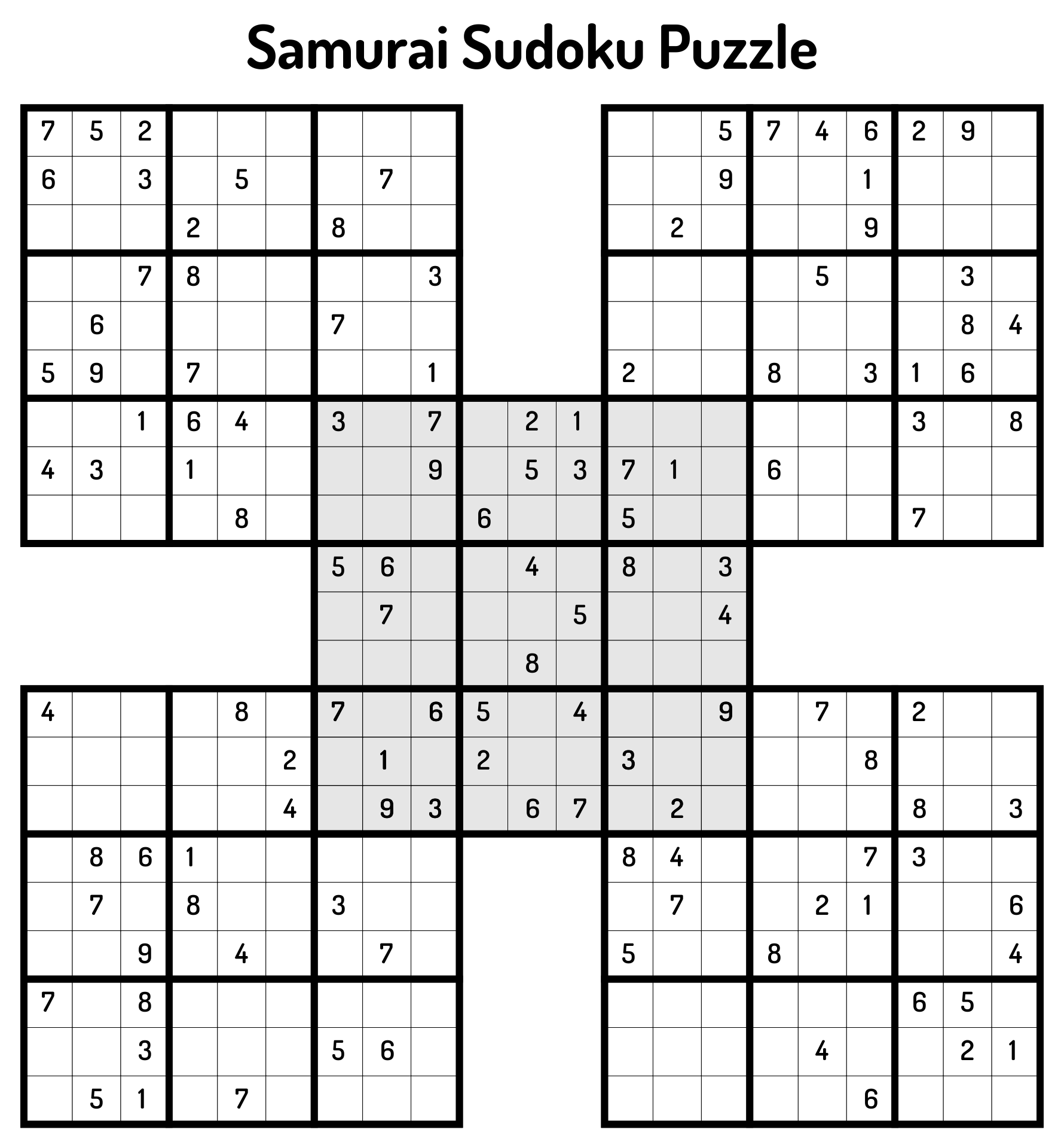 Printable Sudoku Puzzles For Adults