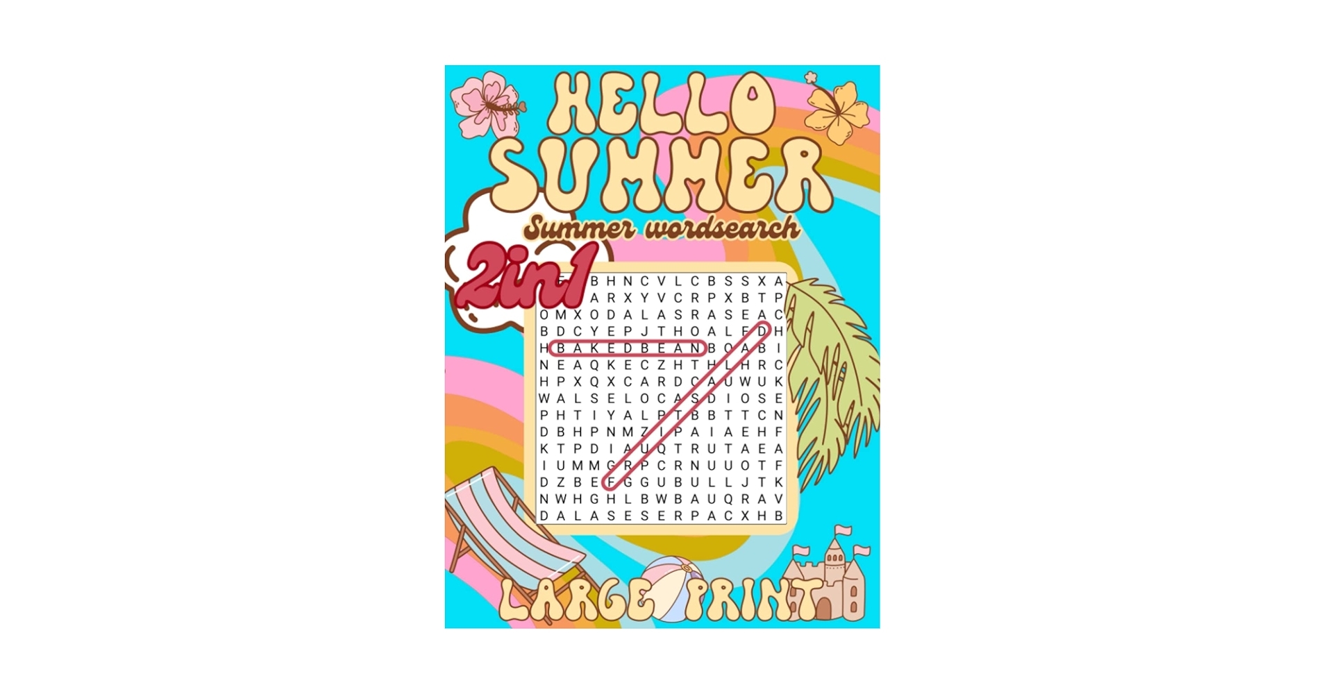 Summer Word Search For Adults Large Print Crossword Puzzles For Elderly Train Your Brain Exercises Workbook Summer Theme Word Find Activity Book 
