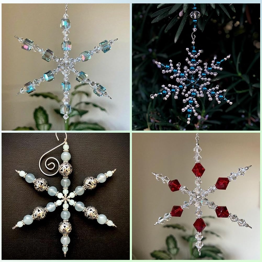 SUNNYCLUE 30Pcs Snowflake Wire Frames Snowflake Forms Bulk Silver 
