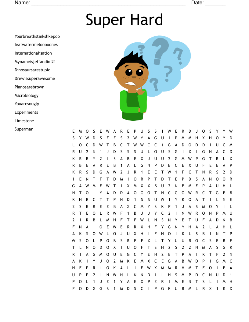 Printable Word Search Puzzles For Adults Hard