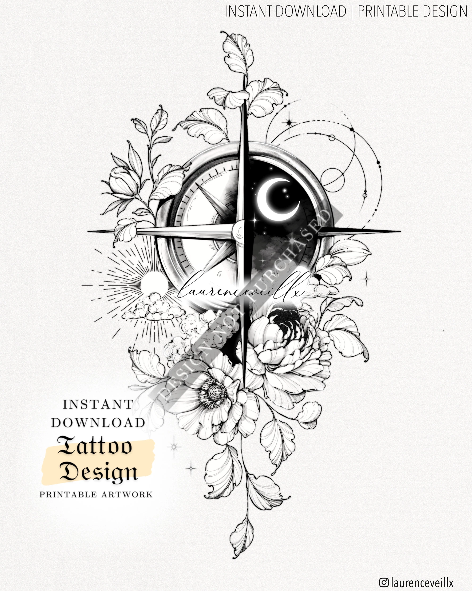 Tattoo Design For Women Tattoo Drawing Stencil Outline Ready 