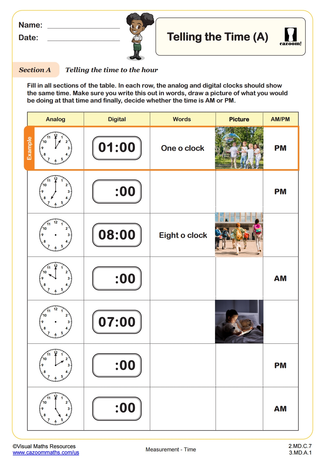 Printable Time Worksheets 2nd Grade
