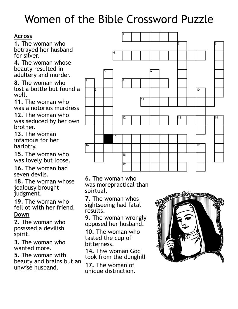 Free Online Printable Bible Crossword Puzzles