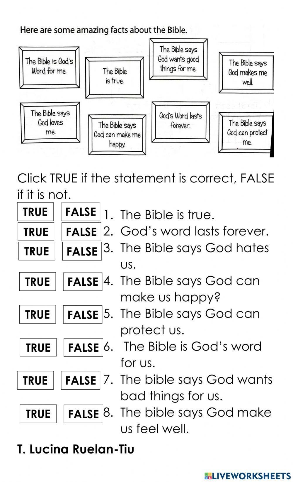 The Bible Free Interactive Worksheets 1315713 The Bible Free Interactive Worksheets 1315713