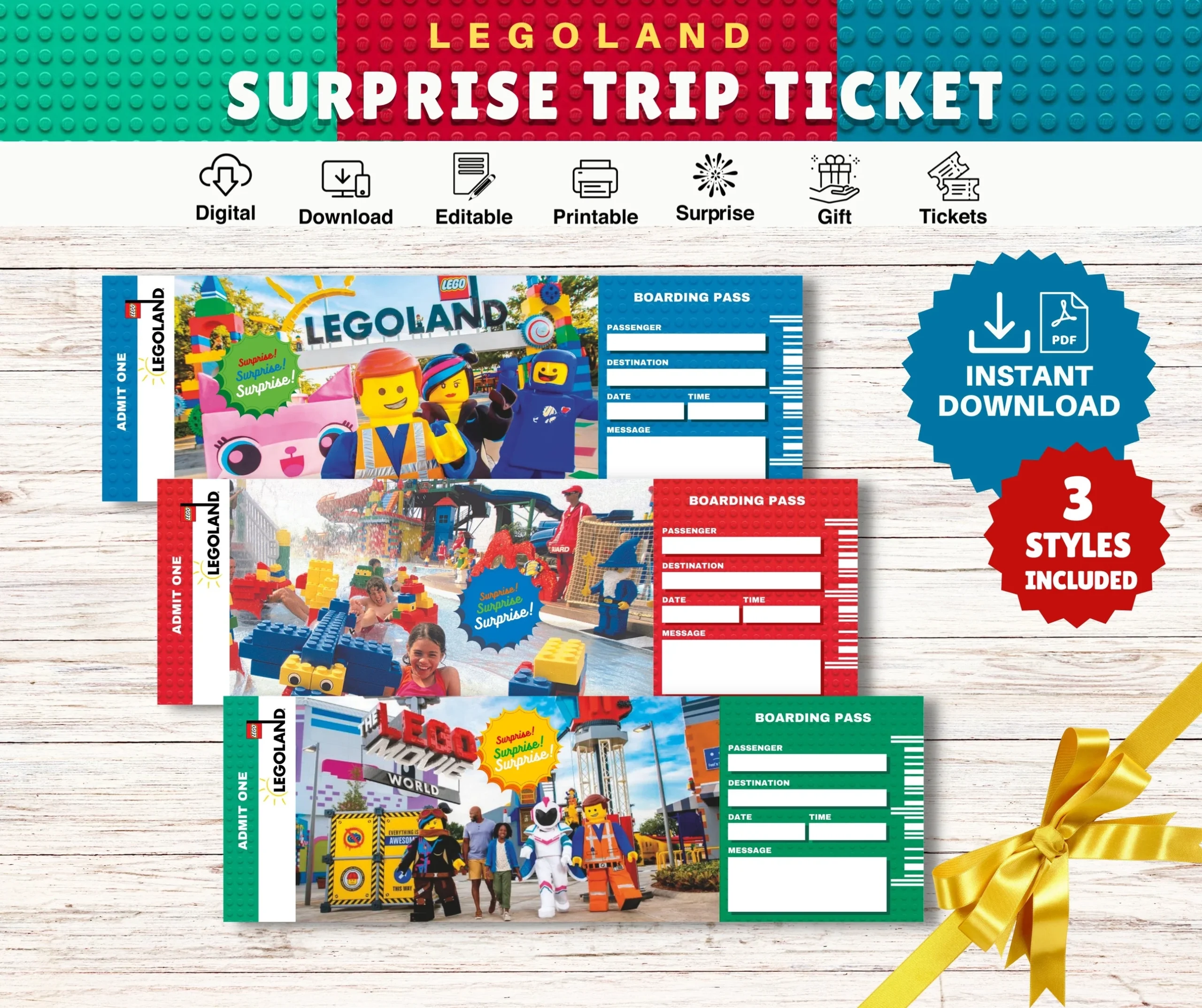 Ticket Template Legoland Kids Ticket Legoland Printable Ticket