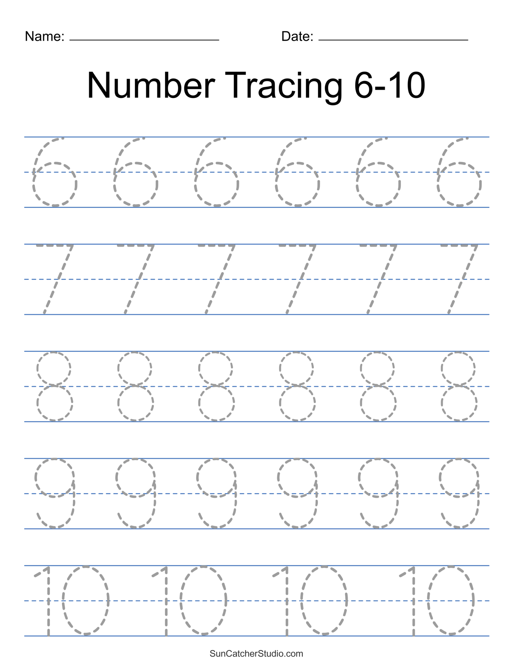 Tracing Numbers Free Printable Practice PDF Worksheets Free 