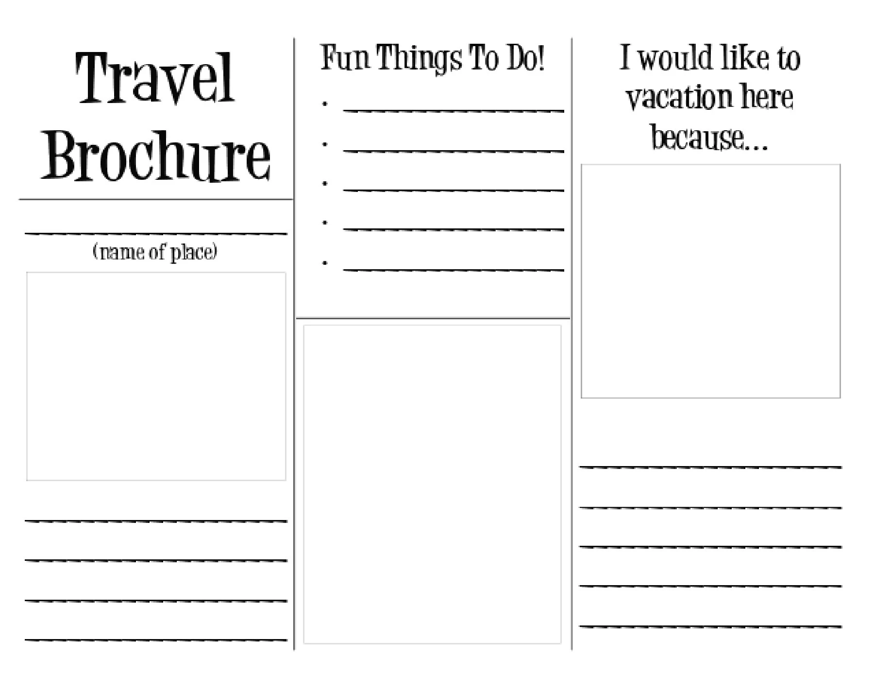 Travel Brochure Template Printable