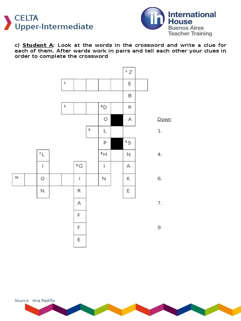 Upper Intermediate Crossword Clues PDF Crossword Word Puzzles