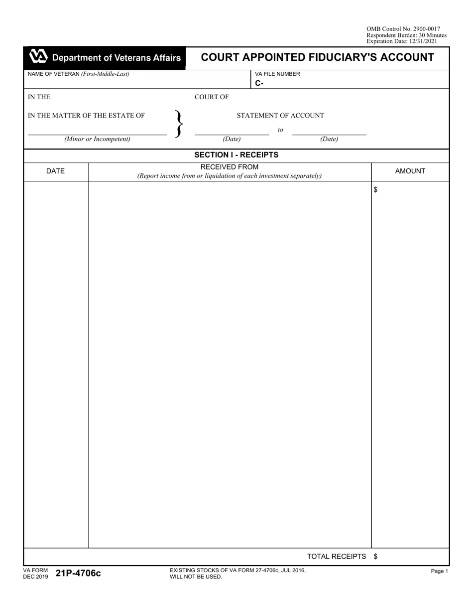 VA Form 21P 4706C Download Fillable PDF Or Fill Online Court 