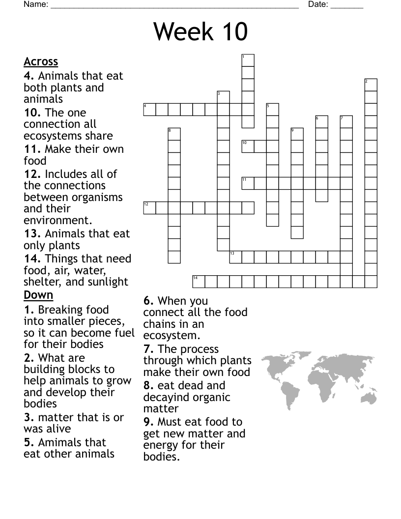 Energy Crossword Puzzles Printable