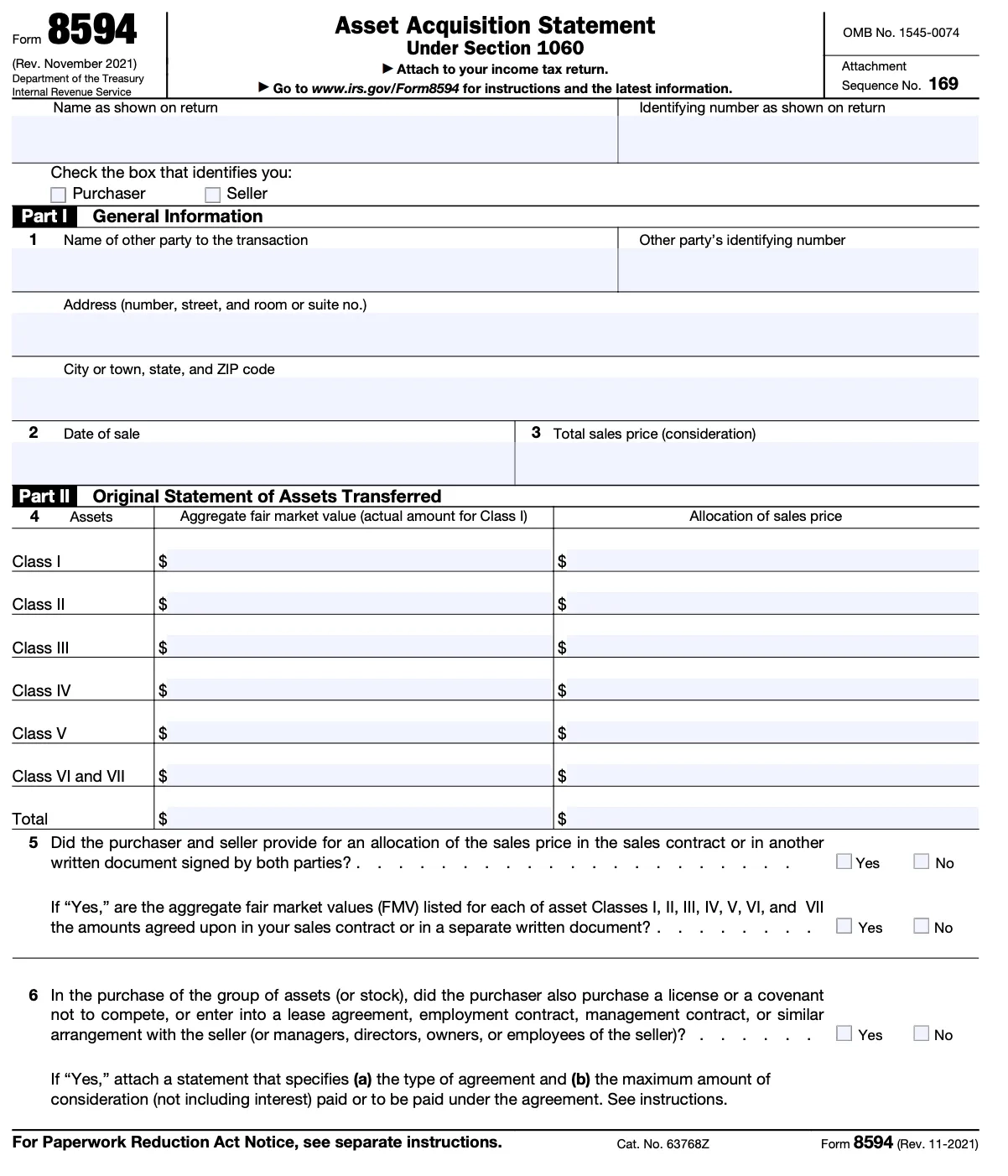 What Is Form 8594 How To Fill It Out Step by Step Pilot Blog