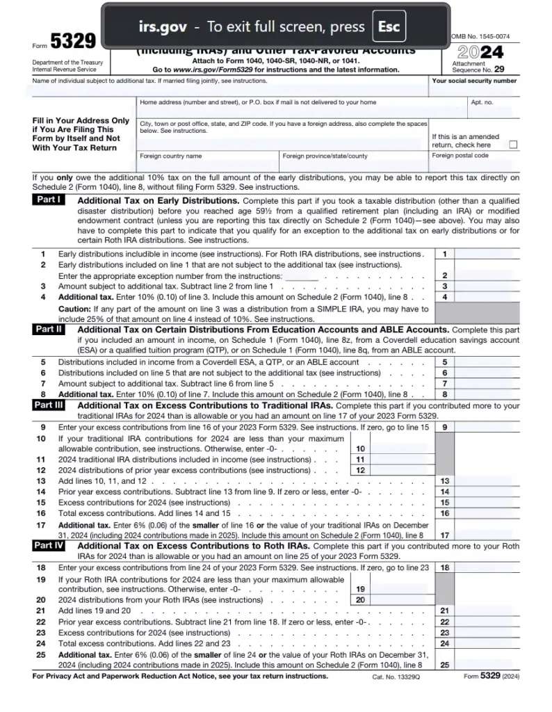 What Is IRS Form 5329 And How To File The Form