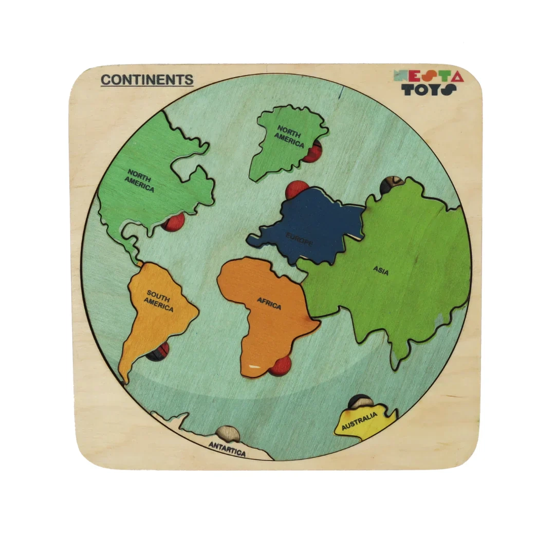 World Map With Continents amp Earth Core Geography Puzzles For 