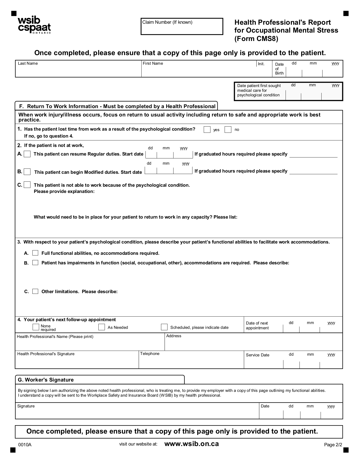 How To Submit Form 7 Wsib